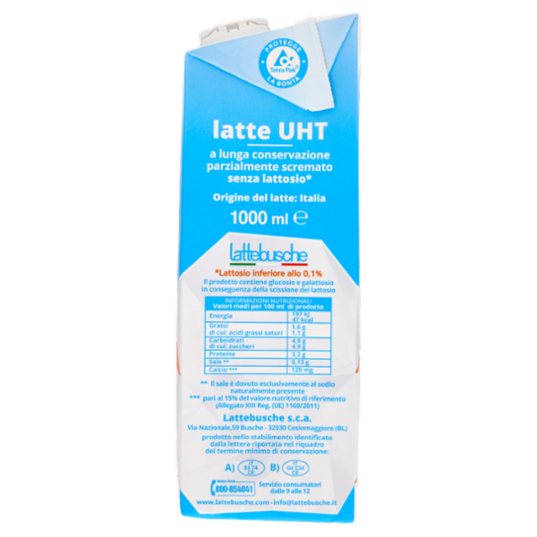 lattebusche Latte Senza Lattosio* Alta Digeribilità 1000 ml