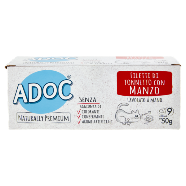 ADoC Naturally Premium Filetti di Tonnetto con Manzo 9 x 50 g