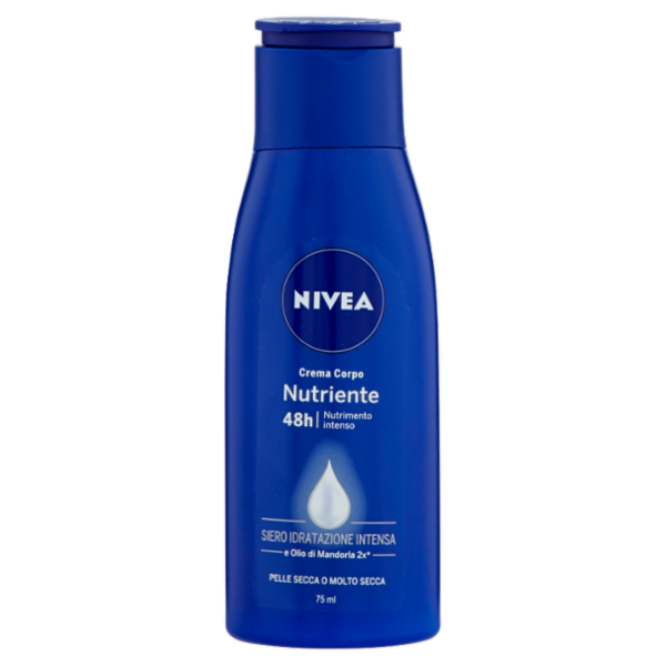 Nivea Crema Corpo Nutriente 48 h Siero Idratazione Intensa e Olio di Mandorla 75 ml