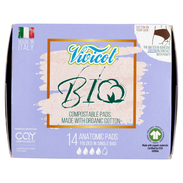 Vivicot Bio Assorbenti Anatomici Ripiegati in Bustina 14 pz
