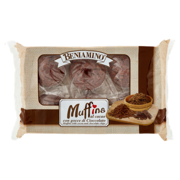 Beniamino Muffins al cacao con gocce di Cioccolato 6 x 40 g
