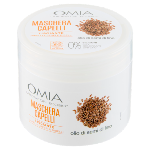 Omia Laboratori Ecobio Maschera Capelli Lisciante olio di semi di lino 250 ml