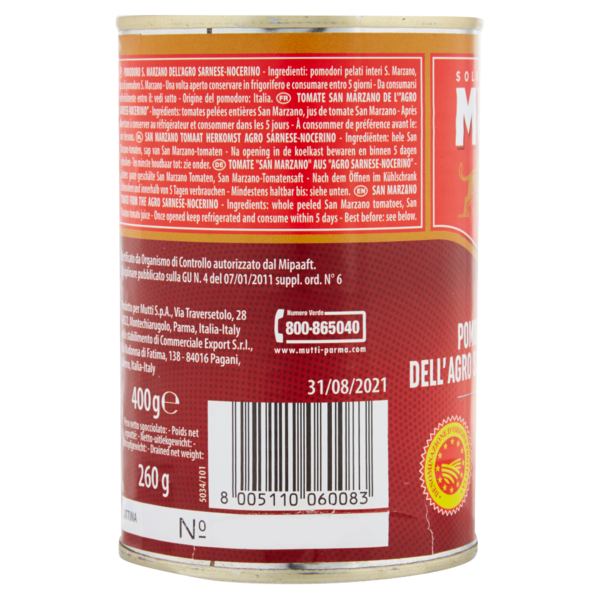 Mutti Pomodoro S. Marzano dell'Agro Sarnese-Nocerino D.O.P. 400 g