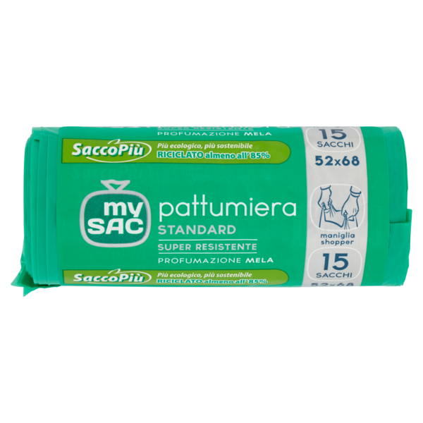 my Sac pattumiera Standard 52x68 Profumazione Mela Sacchi 15 pz