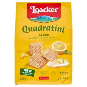 Loacker Wafer Quadratini Lemon Con Crema Al Limone Wafers 250 g