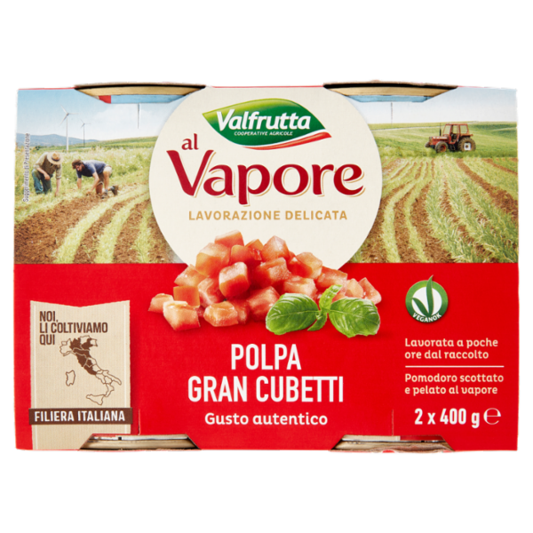 Valfrutta al Vapore Polpa Gran Cubetti 2 x 400 g
