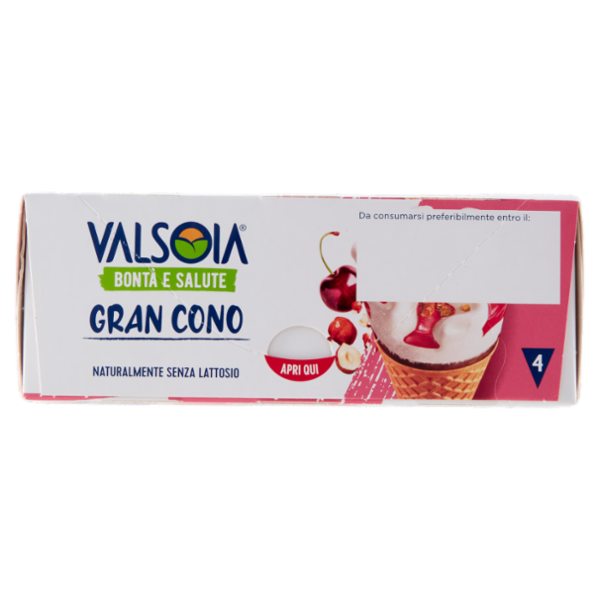 Valsoia Bontà e Salute Gran Cono Variegato Amarena con Nocciole Caramellate 4 x 75 g