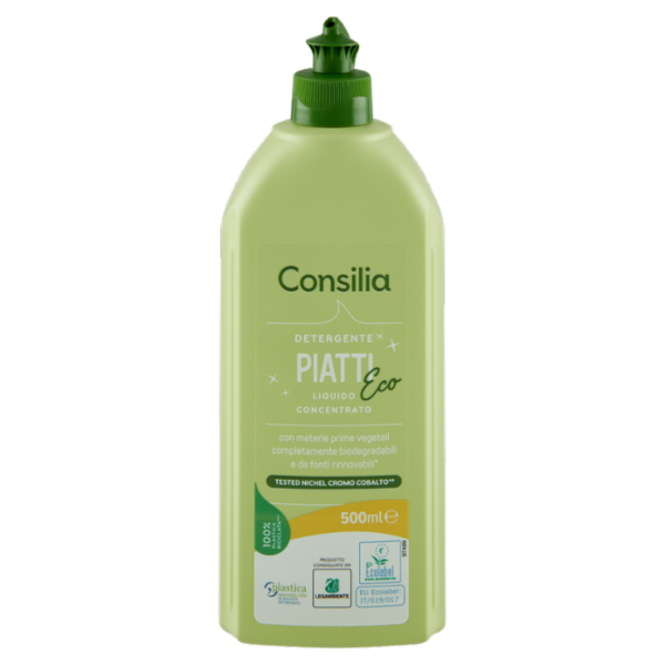 Consilia Bio Detergente per Stoviglie Liquido Concentrato Ecologico 500 ml