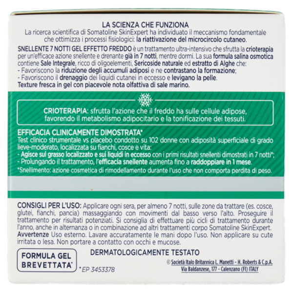 Somatoline SkinExpert Snellente 7 Notti Gel Effetto Fresco 250 ml