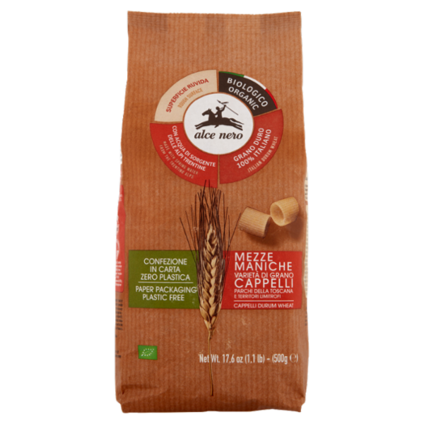 alce nero Mezze Maniche Varietà di Grano Cappelli 500 g