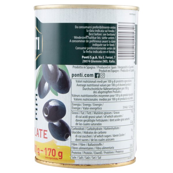 Ponti Olive Nere Snocciolate 400 g
