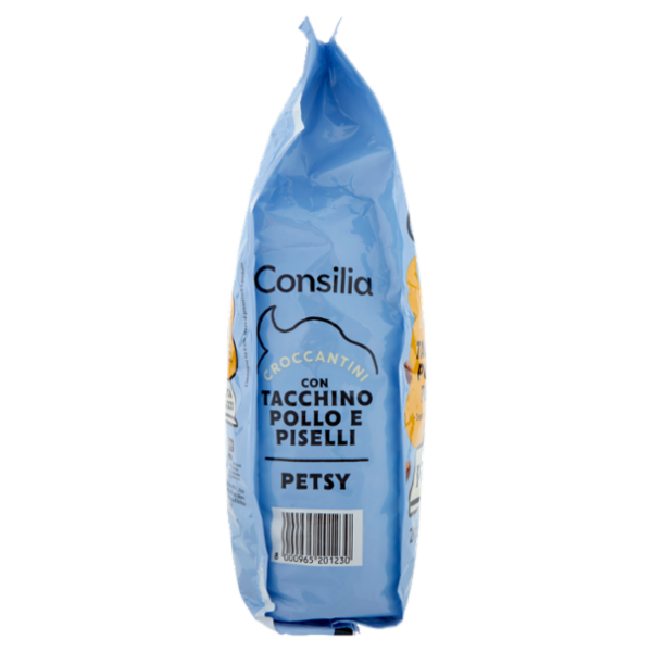 Consilia Petsy Gatto Croccantini con Tacchino, Pollo e Piselli 2 kg