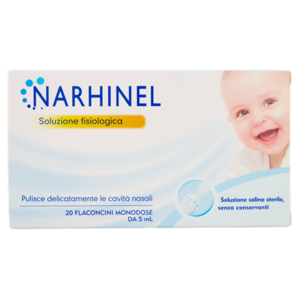 Narhinel soluzione fisiologica, salina isotonica con cloruro di sodio 2x20 flaconi da 5 ml