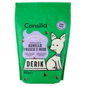 Consilia Derik Cane Adulto Di Taglia Toys Crocchette Con Agnello Fresco e Riso 800 g