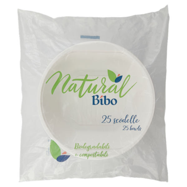 Natural Bibo scodelle Biodegradabili e compostabili 500 cc 25 pz