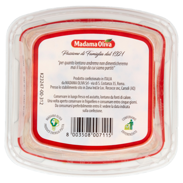 Madama Oliva il Frutto d'Italia Olive Nocellara Etnea Verdi Schiacciate Piccanti 250 g