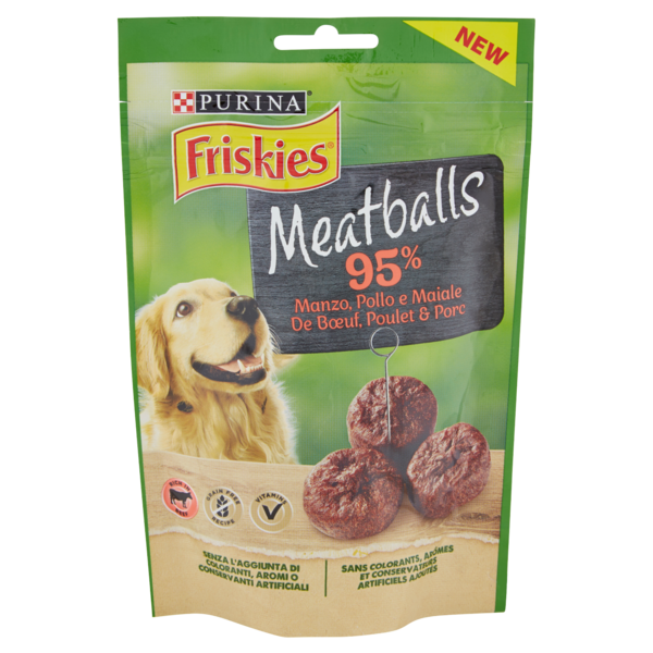 PURINA FRISKIES Meatballs Snack cane ricco in Manzo Busta 70g