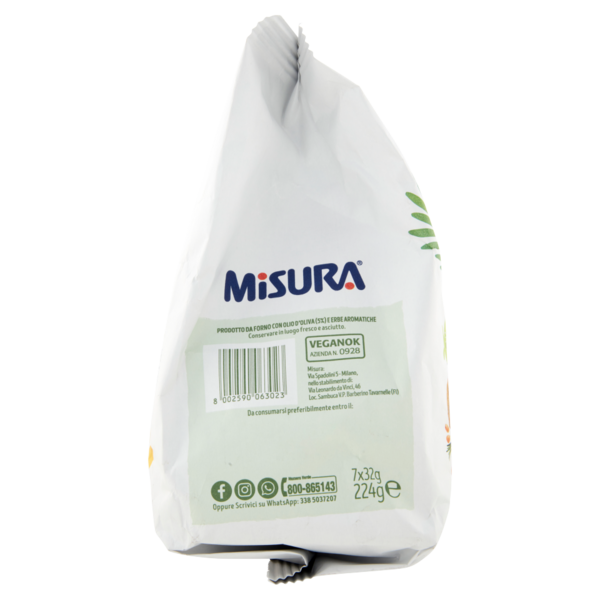 Misura Natura Ricca Snack Croccanti con Mais e Erbe Aromatiche 7 x 32 g