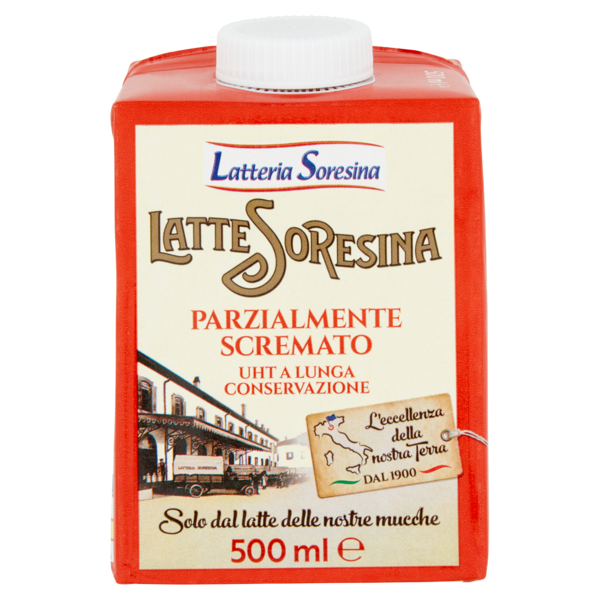 Latteria Soresina Latte Soresina Parzialmente Scremato UHT a Lunga Conservazione 500 ml