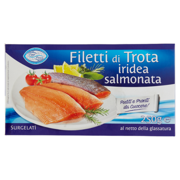 Oggi Pesce Filetti di Trota iridea salmonata Surgelati 250 g