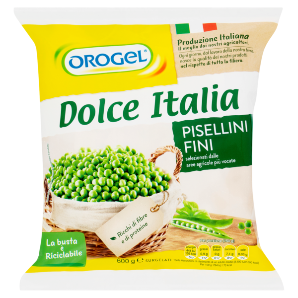 Orogel Dolce Italia Piselli Fini Surgelati 600 g