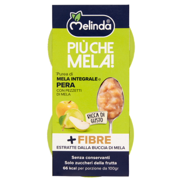 Melinda Più che Mela! Mousse di Golden Delicious e Pera con Pezzi di Mela Fresca 2 x 100 g