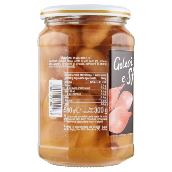 Golosi e Sfiziosi Scalogno in agrodolce 540 g