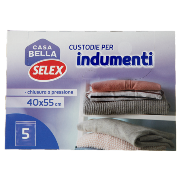 Selex Casa Bella Custodie per Indumenti 40x55 cm 5 pezzi.