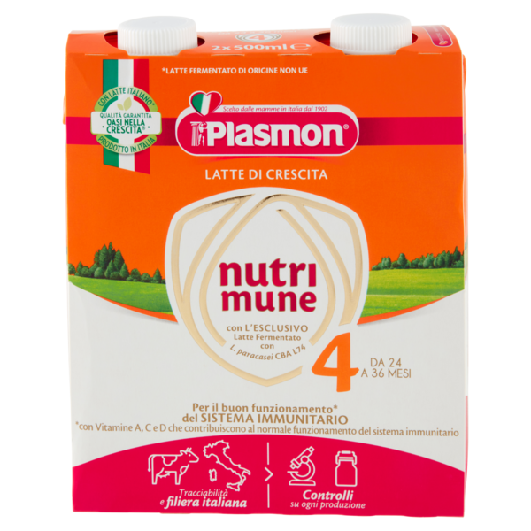 Plasmon Latte di Crescita nutri mune 4 2 x 500 ml