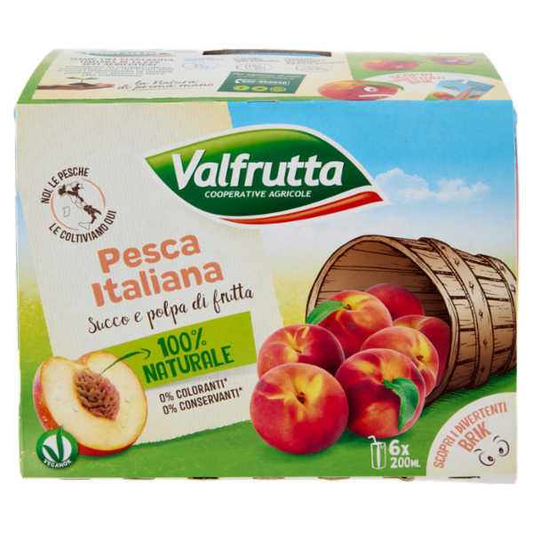 Valfrutta Pesca Italiana Succo e polpa di frutta 6 x 200 ml