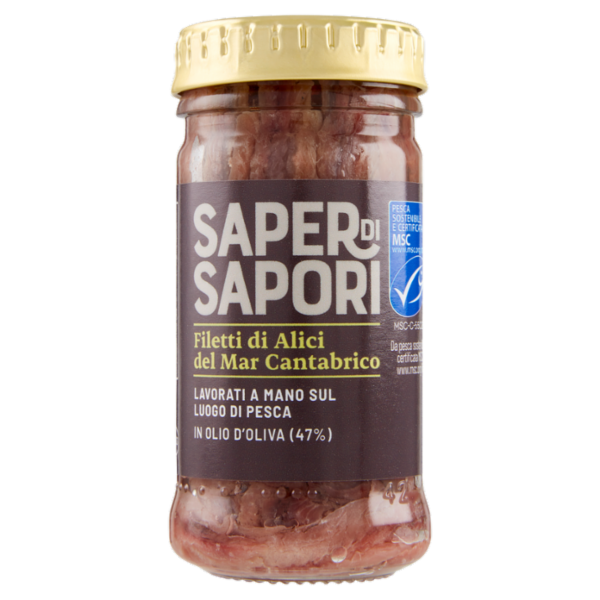 Selex Saper di Sapori Filetti di Alici del Mar Cantabrico in Olio di Oliva 100 g