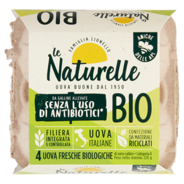 le Naturelle 4 Uova Fresche Biologiche 220 g