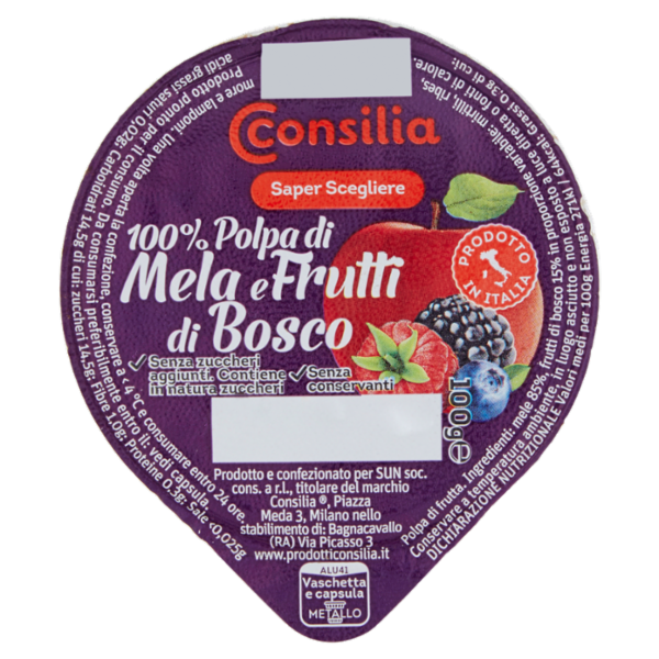 Consilia Polpa di Mela e Frutti di Bosco 100 g