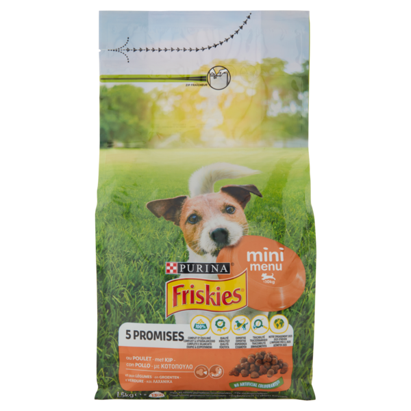 PURINA FRISKIES Cane MiniMenù Con pollo e verdure 1,5 Kg