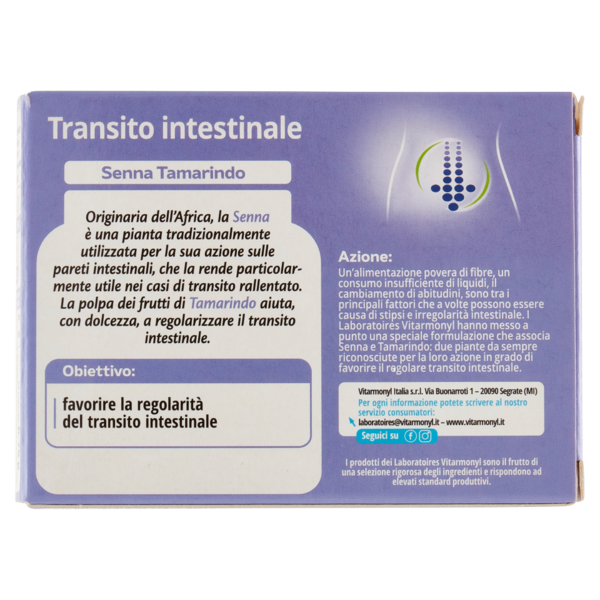 Laboratoires Vitarmonyl Transito intestinale Senna Tamarindo 20 capsule 6,75 g