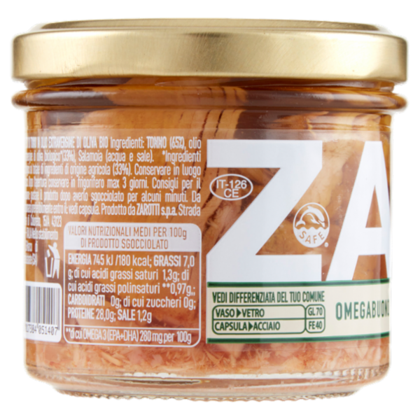 Zarotti Filetti di Tonno in Olio Extravergine di Oliva Bio 110 g