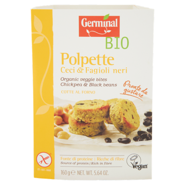 Germinal Bio Polpette Ceci & Fagioli neri 6 x 26,7 g