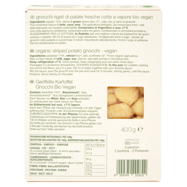 mamma emma bio gnocchi rigati 400 g