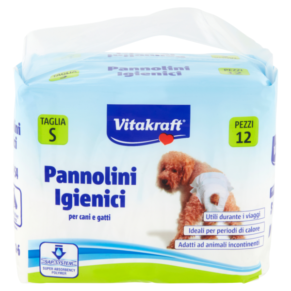 Vitakraft Pannolini Igienici per cani e gatti Taglia S 12 pz