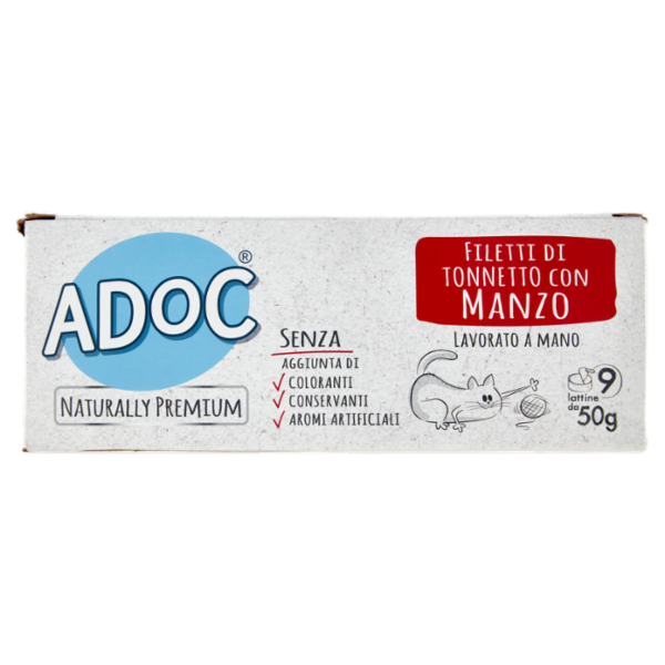 ADoC Naturally Premium Filetti di Tonnetto con Manzo 9 x 50 g
