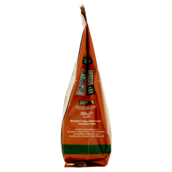 Céréal biscotti Novellini Senza Lievito, con latte e miele, frollini senza Agenti Lievitanti - 250 g
