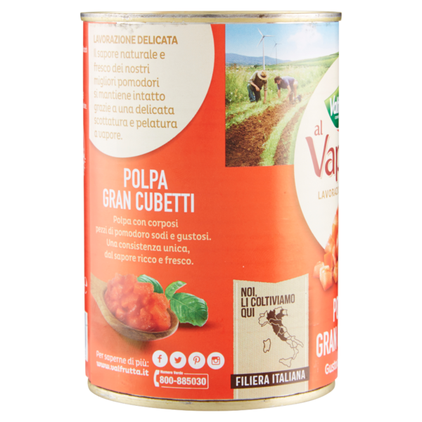 Valfrutta al Vapore Polpa Gran Cubetti 400 g