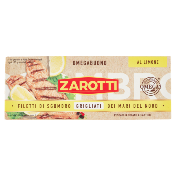 Zarotti Filetti di Sgombro Grigliati dei Mari del Nord al Limone in Olio Delicato 120 g