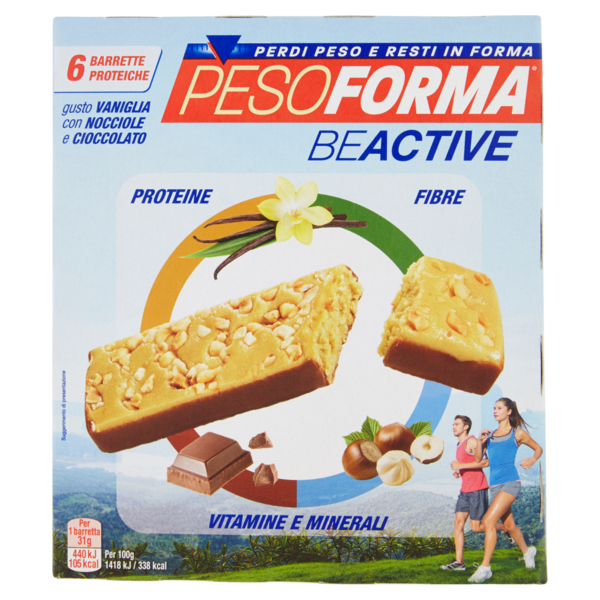 Pesoforma Beactive gusto Vaniglia con Nocciole e Cioccolato 6 x 31 g