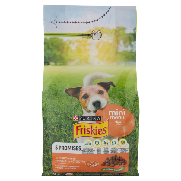 PURINA FRISKIES Cane MiniMenù Con pollo e verdure 1,5 Kg