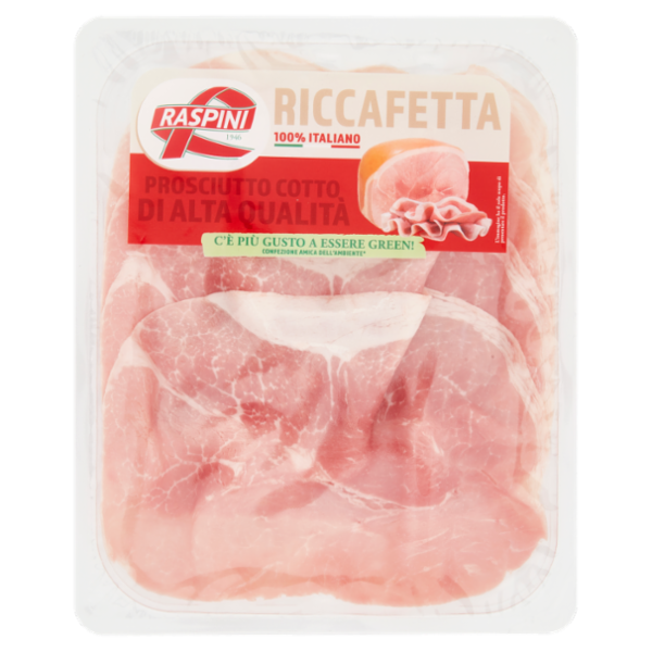 Raspini Riccafetta Prosciutto Cotto di Alta Qualità 110 g