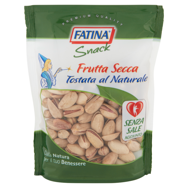 Fatina Snack Frutta Secca Tostata al Naturale Pistacchi Tostati Senza Sale 150 g