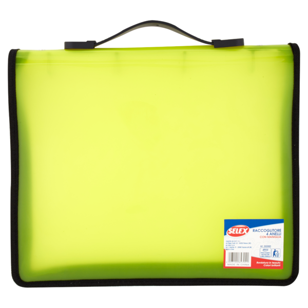 Selex Raccoglitore 4 Anelli con Cerniera e Maniglia Tessuto