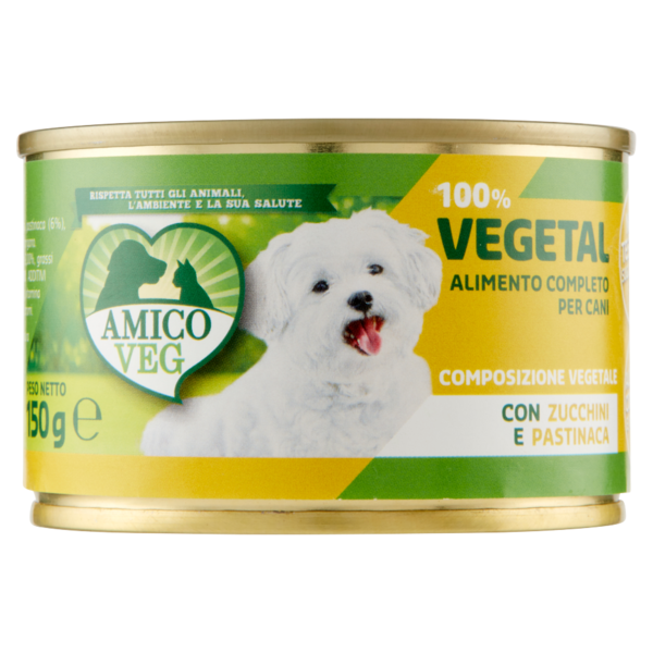 Amico Veg 100% Vegetal Alimento Completo per Cani con Zucchini e Pastinaca 150 g