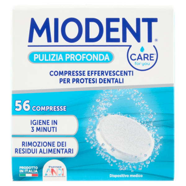 Miodent Care for you Pulizia Profonda Compresse Effervescenti per Protesi Dentali 56 pz